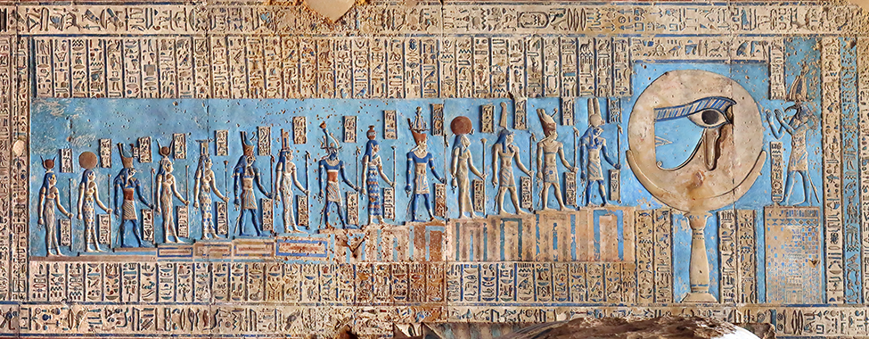 Blue-Hieroglyphic-Carvings-in-Ancient-Egyptian-Temple