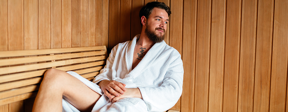 Man-Using-a-Sauna-after-Workout