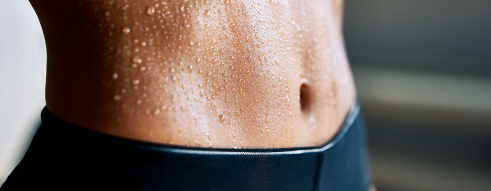 Woman Sweating to Increase Heat Shock Protein Production